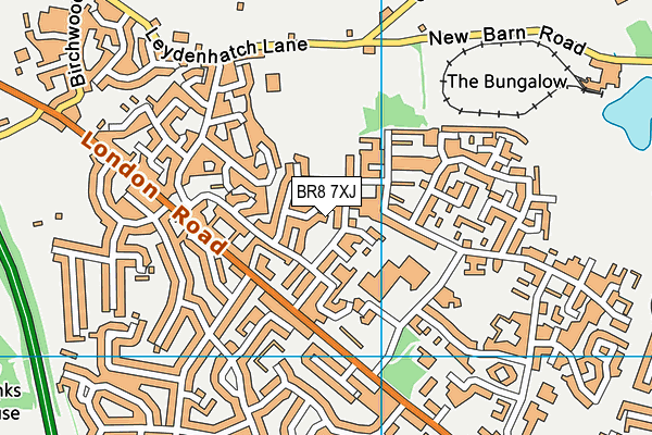 BR8 7XJ map - OS VectorMap District (Ordnance Survey)