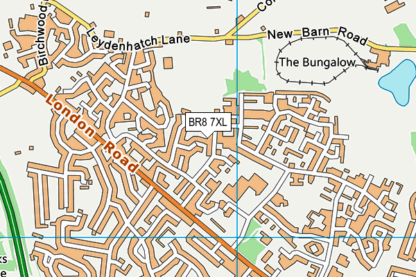 BR8 7XL map - OS VectorMap District (Ordnance Survey)