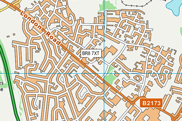 BR8 7XT map - OS VectorMap District (Ordnance Survey)