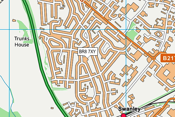 BR8 7XY map - OS VectorMap District (Ordnance Survey)
