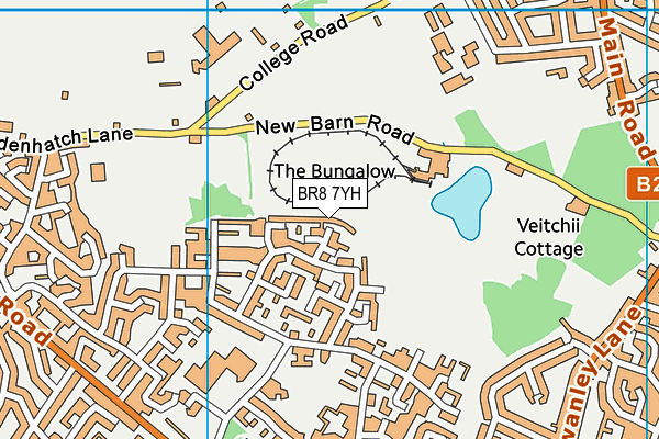 BR8 7YH map - OS VectorMap District (Ordnance Survey)
