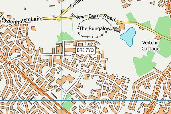 BR8 7YQ map - OS VectorMap District (Ordnance Survey)