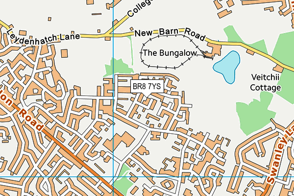 BR8 7YS map - OS VectorMap District (Ordnance Survey)