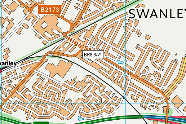 BR8 8AY map - OS VectorMap District (Ordnance Survey)