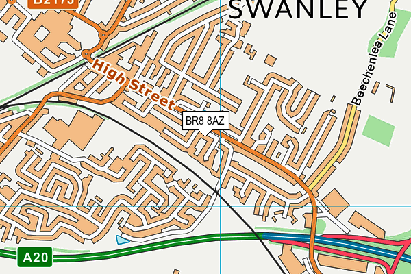 BR8 8AZ map - OS VectorMap District (Ordnance Survey)