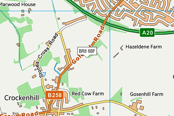 BR8 8BF map - OS VectorMap District (Ordnance Survey)