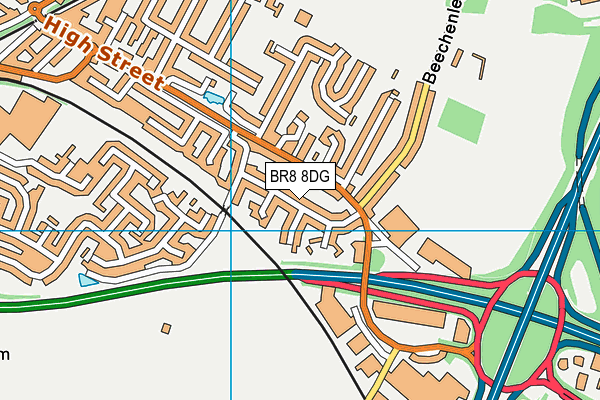 BR8 8DG map - OS VectorMap District (Ordnance Survey)