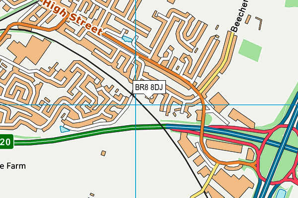 BR8 8DJ map - OS VectorMap District (Ordnance Survey)