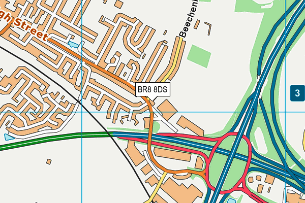 BR8 8DS map - OS VectorMap District (Ordnance Survey)