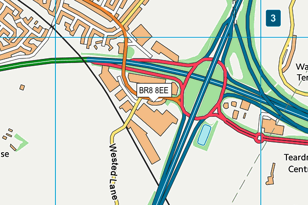 BR8 8EE map - OS VectorMap District (Ordnance Survey)