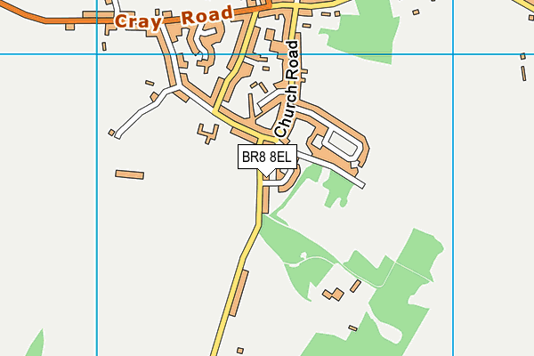 BR8 8EL map - OS VectorMap District (Ordnance Survey)