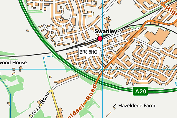 BR8 8HQ map - OS VectorMap District (Ordnance Survey)