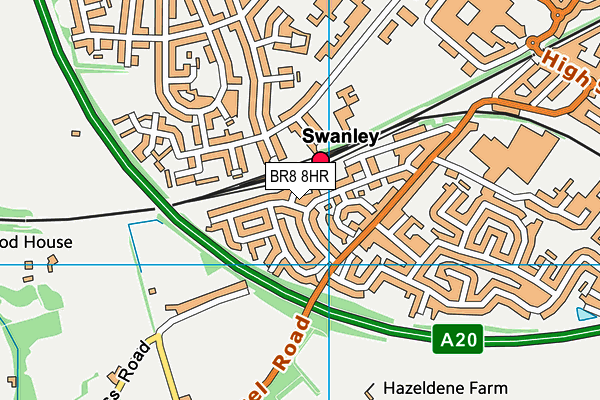 BR8 8HR map - OS VectorMap District (Ordnance Survey)