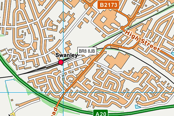 BR8 8JB map - OS VectorMap District (Ordnance Survey)