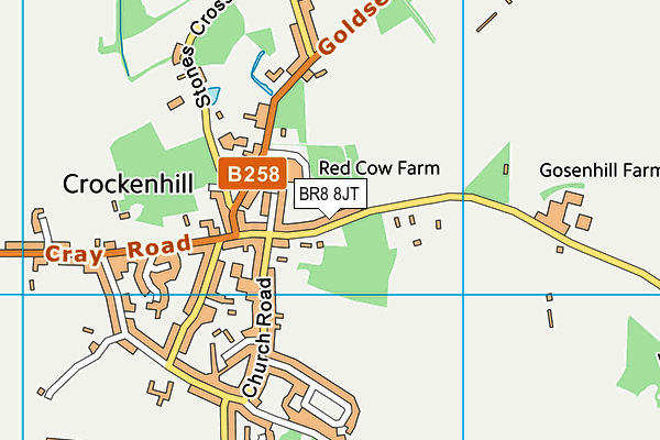 BR8 8JT map - OS VectorMap District (Ordnance Survey)