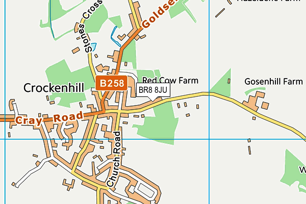 BR8 8JU map - OS VectorMap District (Ordnance Survey)