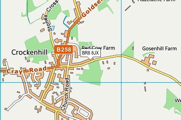 BR8 8JX map - OS VectorMap District (Ordnance Survey)