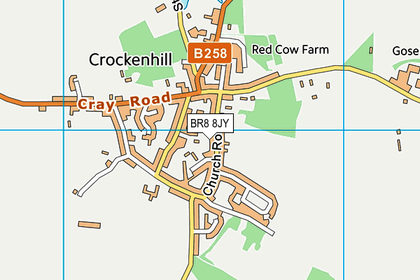 BR8 8JY map - OS VectorMap District (Ordnance Survey)