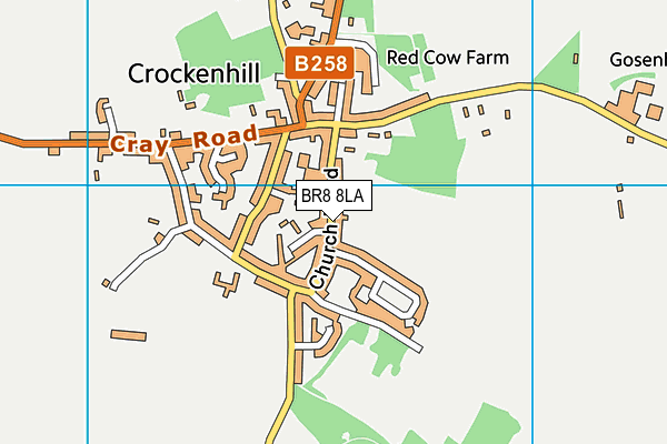 BR8 8LA map - OS VectorMap District (Ordnance Survey)