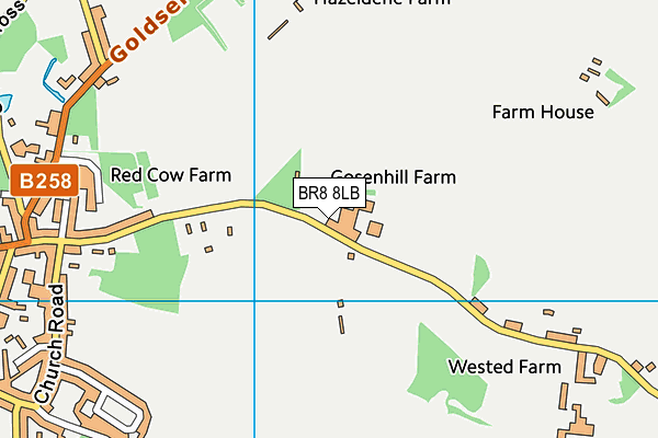 BR8 8LB map - OS VectorMap District (Ordnance Survey)