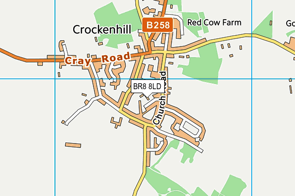 BR8 8LD map - OS VectorMap District (Ordnance Survey)