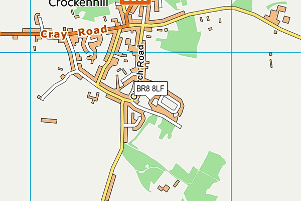 BR8 8LF map - OS VectorMap District (Ordnance Survey)