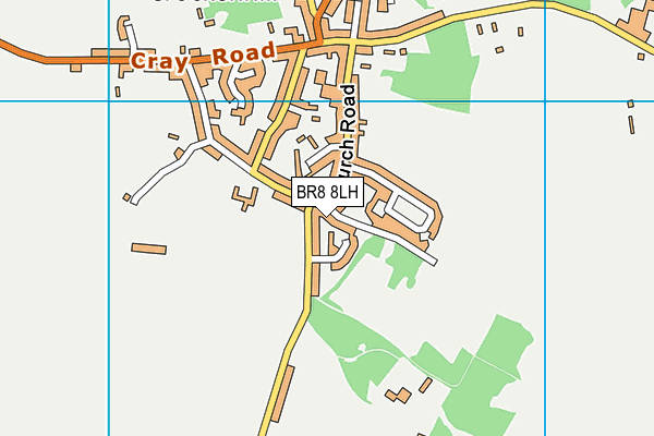 BR8 8LH map - OS VectorMap District (Ordnance Survey)