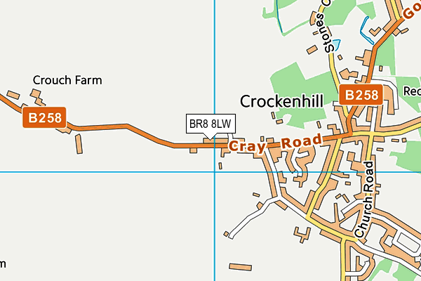 BR8 8LW map - OS VectorMap District (Ordnance Survey)