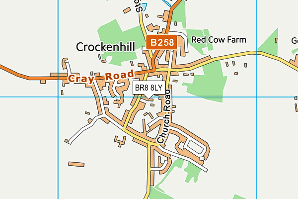 BR8 8LY map - OS VectorMap District (Ordnance Survey)