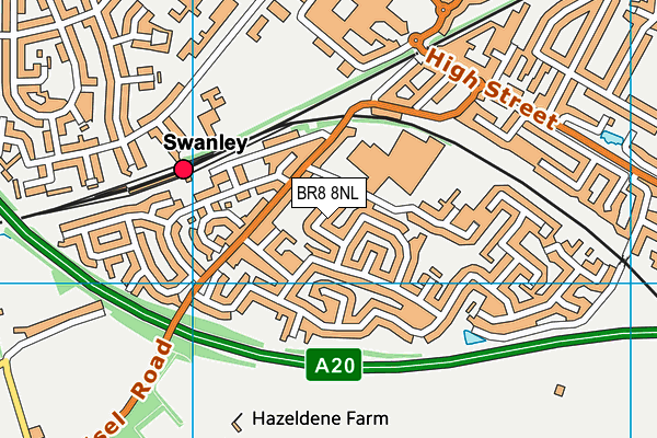 BR8 8NL map - OS VectorMap District (Ordnance Survey)