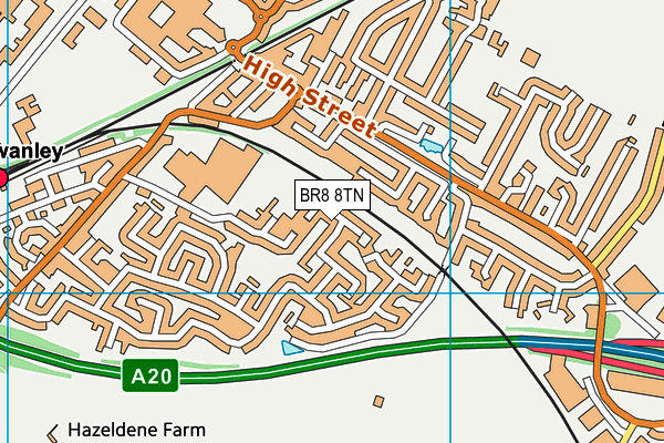 BR8 8TN map - OS VectorMap District (Ordnance Survey)