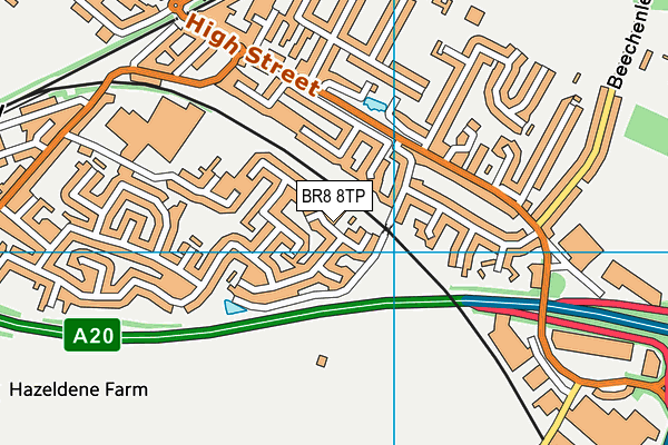 BR8 8TP map - OS VectorMap District (Ordnance Survey)