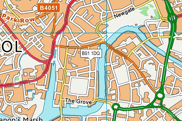 BS1 1DQ map - OS VectorMap District (Ordnance Survey)