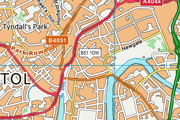 BS1 1DW map - OS VectorMap District (Ordnance Survey)