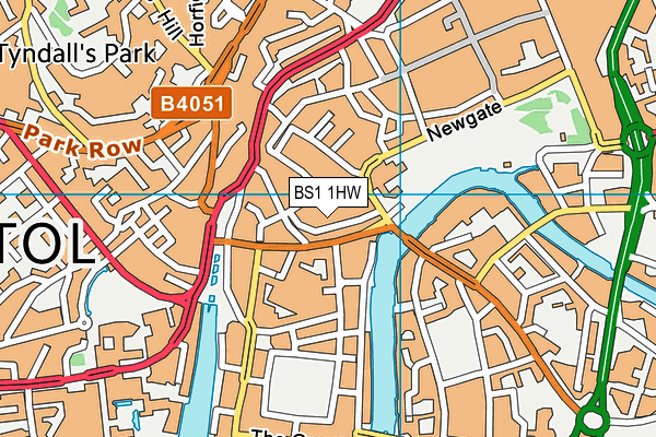 BS1 1HW map - OS VectorMap District (Ordnance Survey)