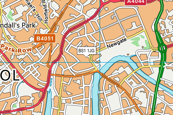 BS1 1JG map - OS VectorMap District (Ordnance Survey)