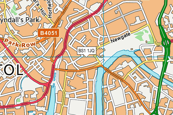 BS1 1JQ map - OS VectorMap District (Ordnance Survey)