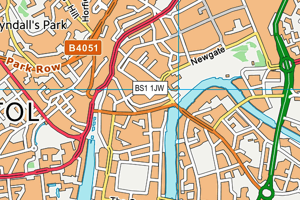 BS1 1JW map - OS VectorMap District (Ordnance Survey)