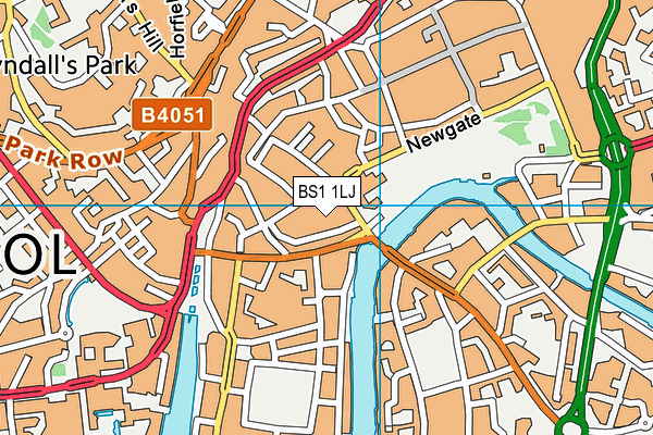 BS1 1LJ map - OS VectorMap District (Ordnance Survey)