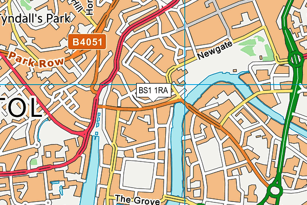 BS1 1RA map - OS VectorMap District (Ordnance Survey)