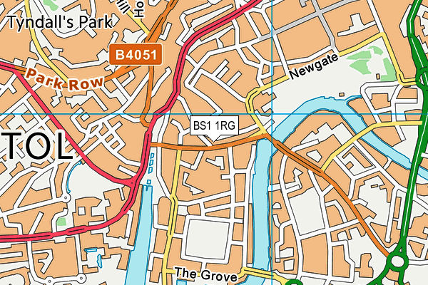 BS1 1RG map - OS VectorMap District (Ordnance Survey)