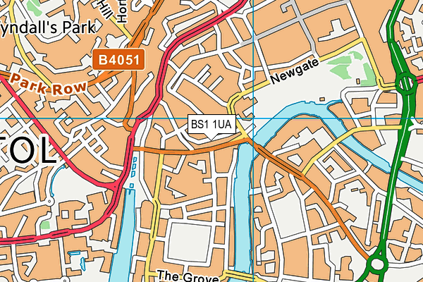 BS1 1UA map - OS VectorMap District (Ordnance Survey)