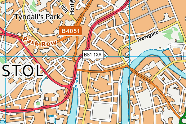 BS1 1XA map - OS VectorMap District (Ordnance Survey)