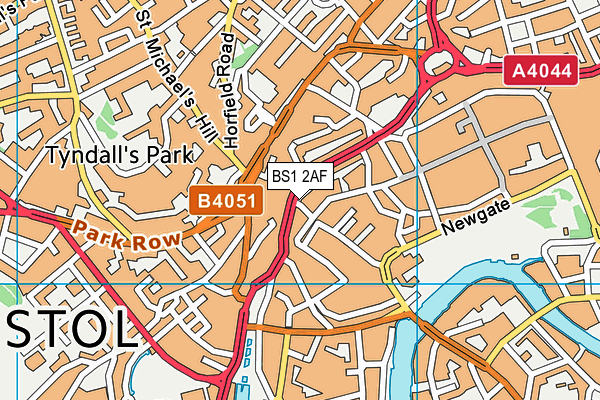 BS1 2AF map - OS VectorMap District (Ordnance Survey)