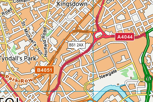 BS1 2AX map - OS VectorMap District (Ordnance Survey)