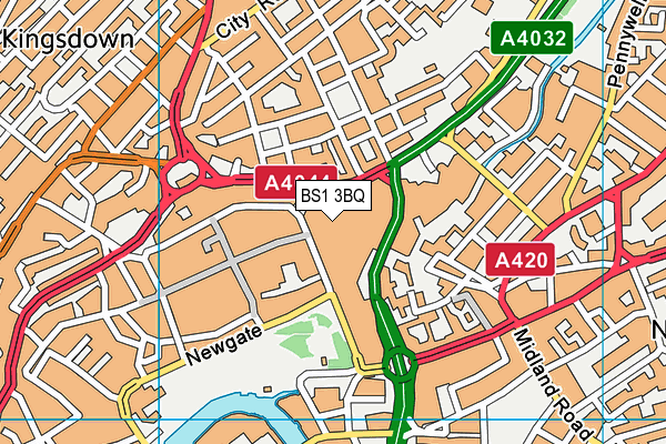 BS1 3BQ map - OS VectorMap District (Ordnance Survey)