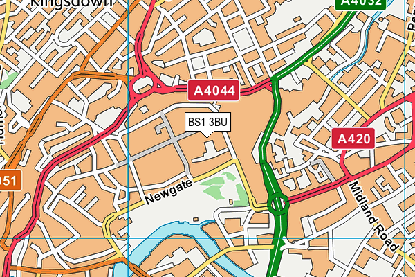 The Gym Group (Bristol City Centre) map (BS1 3BU) - OS VectorMap District (Ordnance Survey)