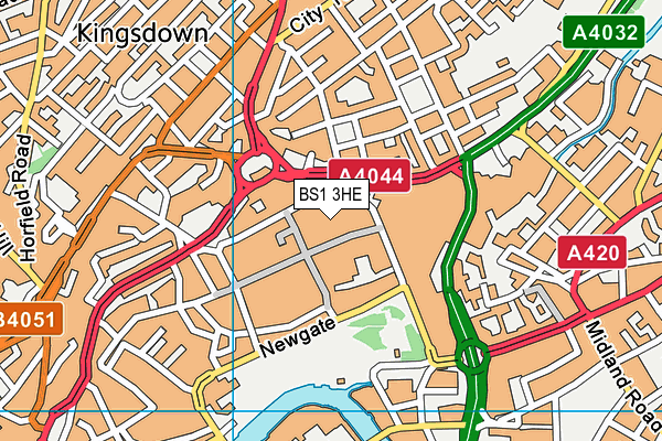 BS1 3HE map - OS VectorMap District (Ordnance Survey)