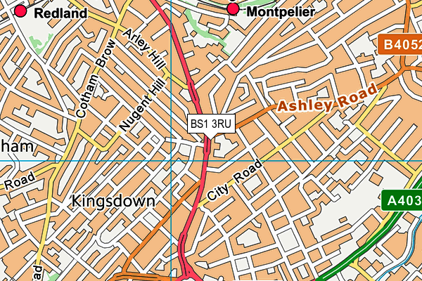 BS1 3RU map - OS VectorMap District (Ordnance Survey)