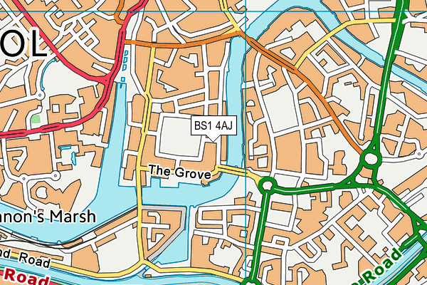 BS1 4AJ map - OS VectorMap District (Ordnance Survey)